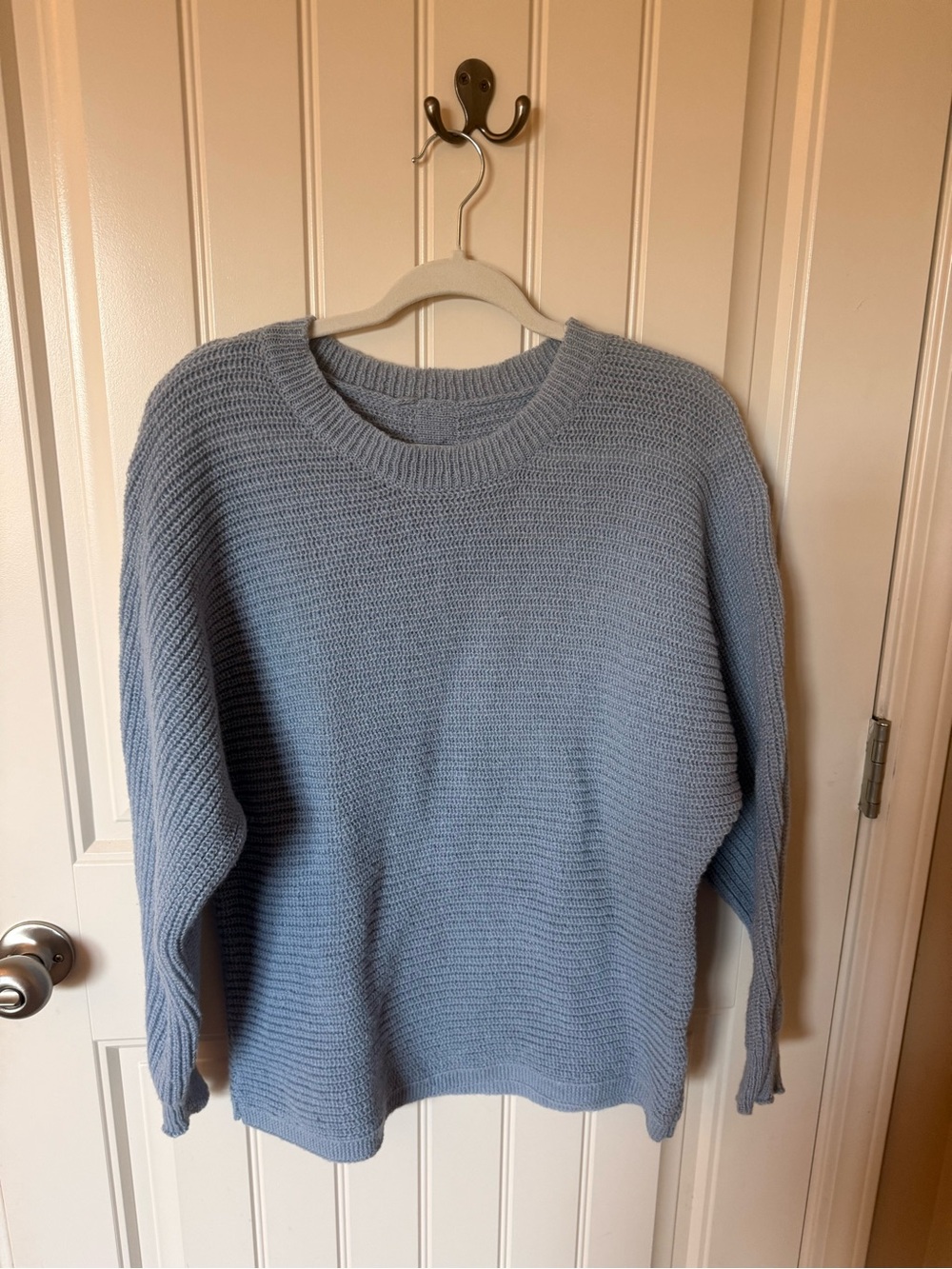 Light Blue Women's Knit Crewneck Sweater